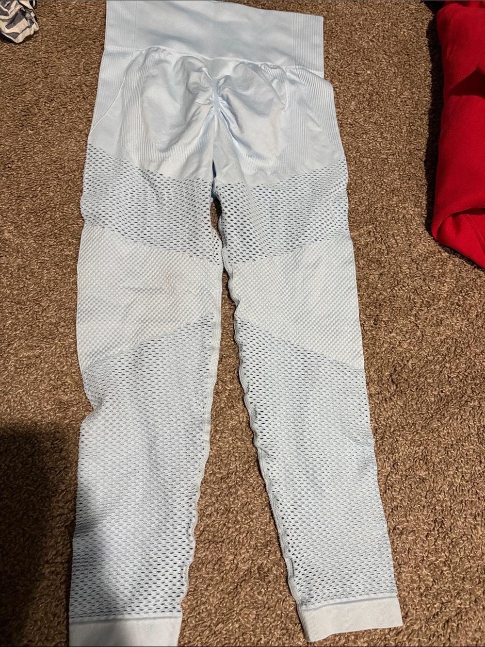 Amazon Light Blue Seamless Textured Leggings